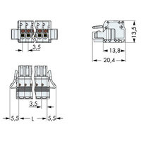 WAGO 2734-109/037-000 Female MCS-MINI 9P 3.5mm Locking Levers Push Buttons