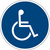 Gebotszeichen "Für Rollstuhlfahrer" [GBP15], Folie (0,1 mm), 100 mm, Bewährte Praxis, selbstklebend