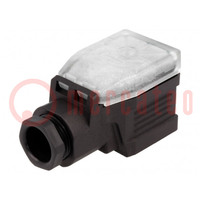 Connector: valve connector; plug; form A; 18mm; female; PIN: 4; M20