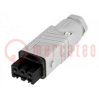 Connector: rectangular; ST; plug; female; PIN: 3; tinned; IP54; 16A
