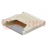 Connector: for cards; SD; without ejector; SMT