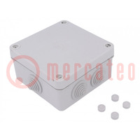 Enclosure: junction box; X: 113mm; Y: 113mm; Z: 58mm; wall mount