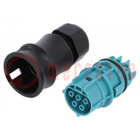 Connector: circular; plug; RST; female; PIN: 5; silver plated; 20A