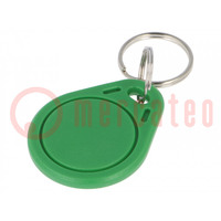 RFID sleutelhanger; ISO/IEC14443-3-A; plastic; groen; 13,56MHz