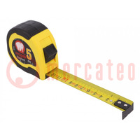 Measuring tape; L: 5m; Width: 25mm; Enclos.mat: ABS,elastolan