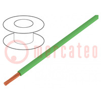 Wire; stranded; OFC; 0.35mm2; PVC; green; 49V; 200m; 1x0.35mm2