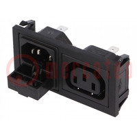Connector: AC supply; socket; male,female; 10A; 250VAC; IEC 60320