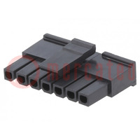 Plug; wire-board; female; Micro-Fit 3.0; 3mm; PIN: 7; w/o contacts