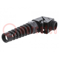 Cable gland; angular,with strain relief; M20; 1.5; IP68; black