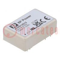 Converter: DC/DC; 4W; Uin: 9÷18V; Uout: 12VDC; Uout2: -12VDC; THT; JCD