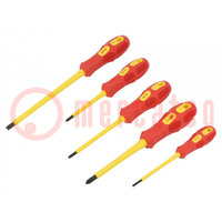 Kit: screwdrivers; insulated; 1kVAC; Phillips,slot; 5pcs.