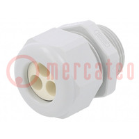Cable gland; multi-hole; M25; 1.5; IP65; polyamide; grey; 7mm