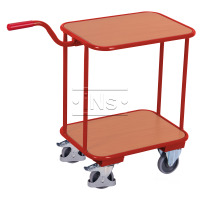Produktbild - Tischwagen mit 2 Etagen, Gitterrost verzinkt Maschenweite 30 x 30 mm und Auffangwanne. Wanne oben 100 mm mit konischem Ablasshahn ¼”