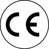 CE-Etiketten - Weiß, 2 cm, Dokumentenfolie, Selbstklebend, Rund, Schwarz