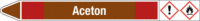 Rohrmarkierer mit Gefahrenpiktogramm - Aceton, Rot/Braun, 2.6 x 25 cm, Seton