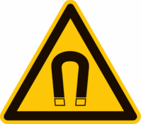 Sicherheitskennzeichnung - Warnung vor magnetischem Feld, Gelb/Schwarz, 31.5 cm