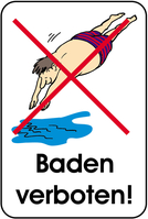 Modellbeispiel: Hinweisschild, Baden verboten! (Art. 14869)