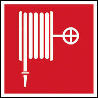 Löschschlauch Brandschutzschild,Alu,langnachleuchtend, Safety Marking, 14,80x14,80 cm BGV A8 F03