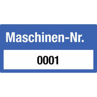 SafetyMarking Etik. Maschinen-Nr 0001 - 1000 4 x 2 cm 1000er Rolle, Dokumentenf. Version: 02 - blau