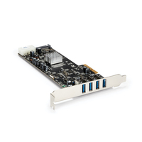 StarTech.com 4-poorts PCI Express (PCIe) SuperSpeed USB 3.0 kaartadapter met 4 speciale 5 Gbps kanalen UASP SATA/LP4-voeding