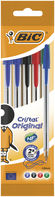 BIC Cristal Original, Penne a Sfera in Colori Assortiti (Punta 1mm), Confezione da 5