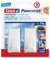 TESA Powerstrips Binnen Handdoekenhaak Wit