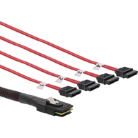 InLine SAS cable, Mini SAS SFF8087 to 4x SATA, Crossover, OCF, 0.50m