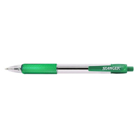 Stanger 18000300041 Kugelschreiber Grün Clip-on retractable ballpoint pen 10 Stück(e)