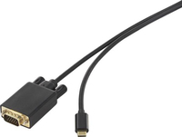 Renkforce RF-3385696 câble vidéo et adaptateur 0,5 m USB Type-C VGA (D-Sub) Noir