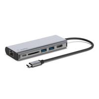 Belkin AVC008BTSGY laptop-dockingstation & portreplikator USB 3.2 Gen 1 (3.1 Gen 1) Type-C Schwarz, Grau