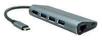 ProXtend USBC-MULTI6-001 dokkoló állomás és port replikátor Vezetékes USB 3.2 Gen 1 (3.1 Gen 1) Type-C Szürke