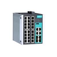 Moxa EDS-528E-4GTXSFP-HV-T hálózati kapcsoló Vezérelt L2 Gigabit Ethernet (10/100/1000) Fekete, Zöld, Szürke
