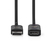 Nedis CCGP37108BK02 adaptador de cable de vídeo 0,2 m DisplayPort HDMI Negro