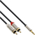 InLine S-99241 audio kabel 1 m 3.5mm 2 x RCA Zwart, Zilver