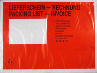 Lieferscheintasche Begleitpapiertasche C5, bedruckt, LIEFERSCHEIN-RECHNUNG,selbstklebend, 1000 Stück