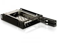 DELOCK Wechselrahmen 2x 2,5" SATA HDD in 3,5" Schacht sw