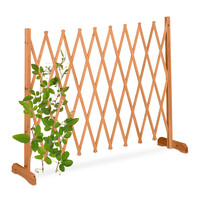 Relaxdays Rankgitter Holz, ausziehbar bis 275 cm, Rankhilfe Kletterpflanzen, Scherengitter freistehend, Garten, orange