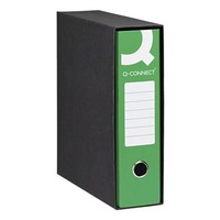 Registratore protocollo con custodia Q-Connect dorso 8 cm - 28,5x34,3 cm - verde scuro - RQ-CON-P8VE