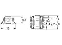 SMD-Übertrager, 12 mm, 13 mm, 6,6 mm