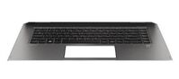 Top Cover W/Kb Cp Bl Nr Svr L34210-DH1, Housing base + keyboard, Nordic, Keyboard backlit, HP, ZBook Studio x360 G5 Einbau Tastatur
