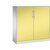 Armario de puertas batientes ASISTO, altura 1292 mm, anchura 1200 mm, 2 baldas, gris luminoso / amarillo azufre.