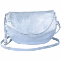 Handtasche Feder Leder 25x16,5x4,5cm sky blue