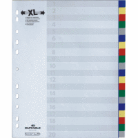 Register A4+ blanko PP 20-teilig farbig