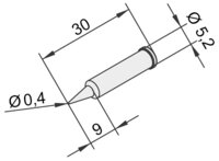 Lötspitze für i-Tool, gerade, bleistiftspitz, 0,4mm, 0102PDLF04