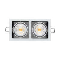 LED Downlight MINI KARDAN E2 BIO, eckig, 2-flammig, 38°, 2x 7W, 3000K, IP40, titan matt