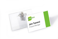 Name Badge 54x90mm with Combi Clip Includes Blank Insert Cards Transparent (Pack