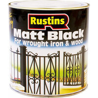 Rustins BLAM500 Matt Black Paint Quick Drying 500ml