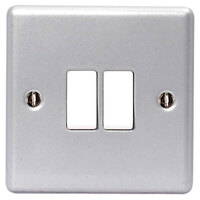 Masterplug MC542-01 Metal Clad 2-Way 2-Gang Light Switch