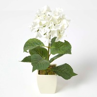 Small Cream Hydrangea Flower, in Cream Pot, 380 mm