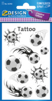 Kinder Tattoos, Tattoofolie, Fußball, bunt, 9 Aufkleber